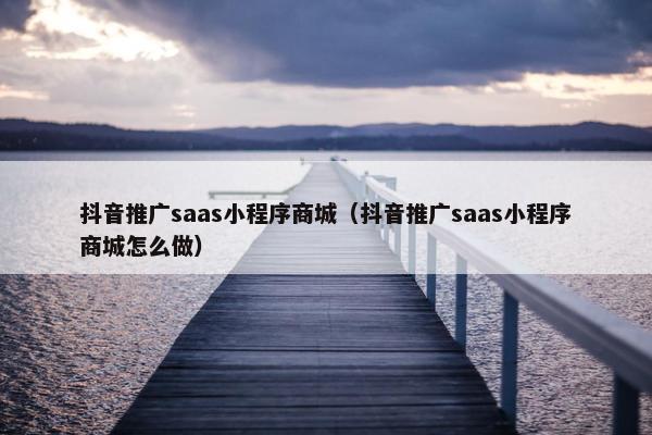 抖音推广saas小程序商城（抖音推广saas小程序商城怎么做）