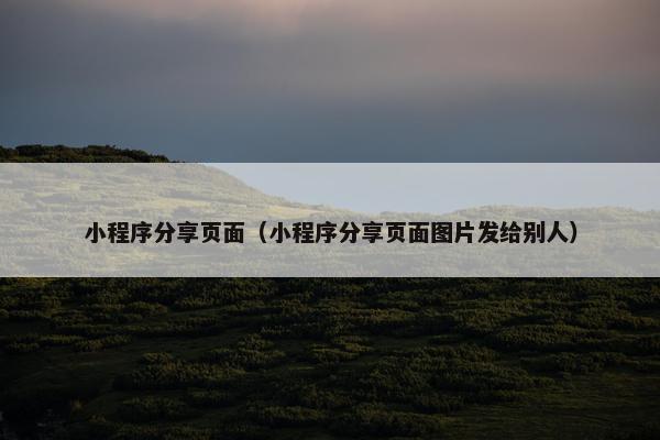小程序分享页面（小程序分享页面图片发给别人）