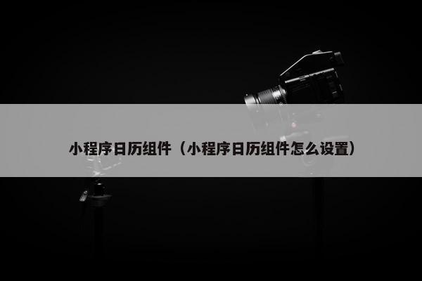 小程序日历组件（小程序日历组件怎么设置）