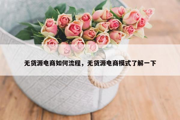 无货源电商如何流程，无货源电商模式了解一下