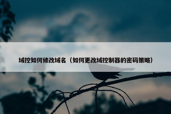 域控如何修改域名（如何更改域控制器的密码策略）