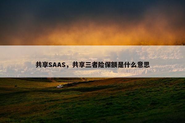 共享SAAS，共享三者险保额是什么意思