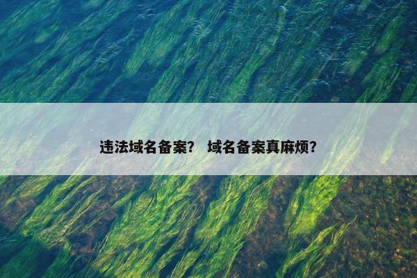 违法域名备案？ 域名备案真麻烦？