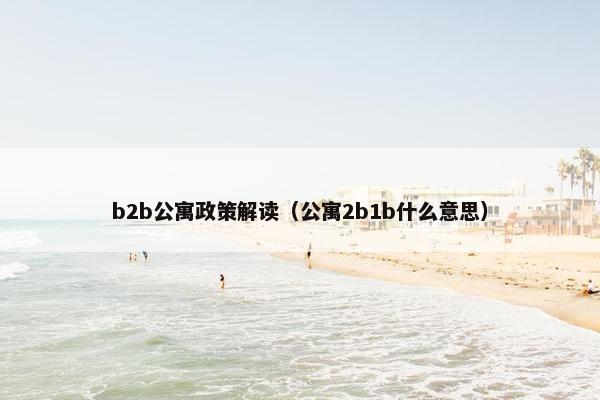 b2b公寓政策解读（公寓2b1b什么意思）
