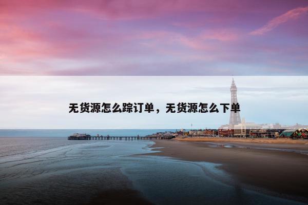 无货源怎么踪订单，无货源怎么下单