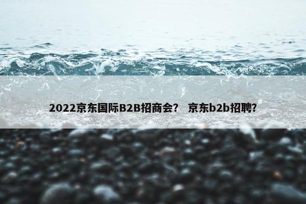 2022京东国际B2B招商会？ 京东b2b招聘？