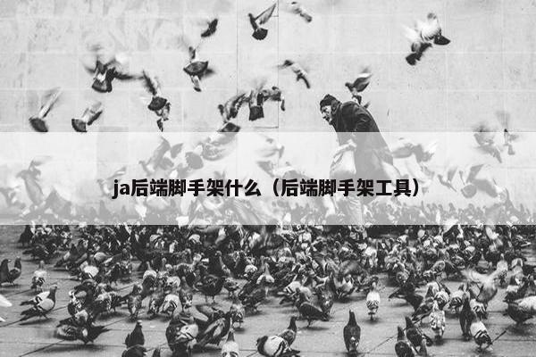 ja后端脚手架什么（后端脚手架工具）