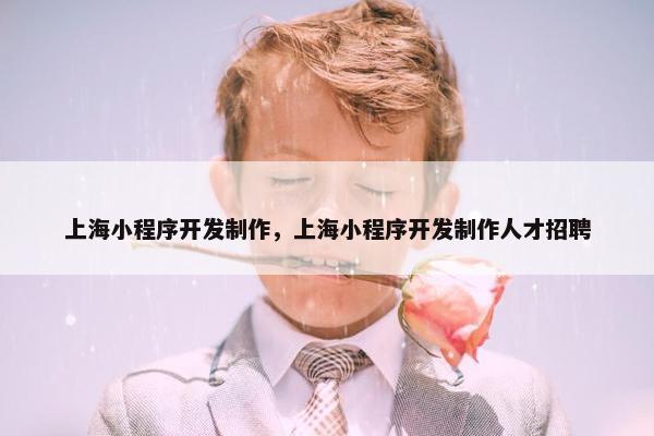 上海小程序开发制作，上海小程序开发制作人才招聘
