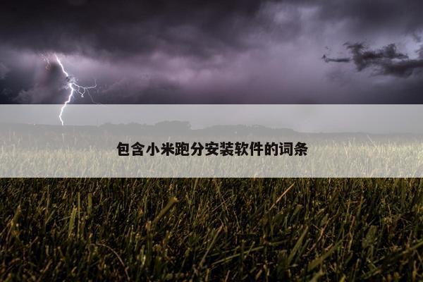 包含小米跑分安装软件的词条