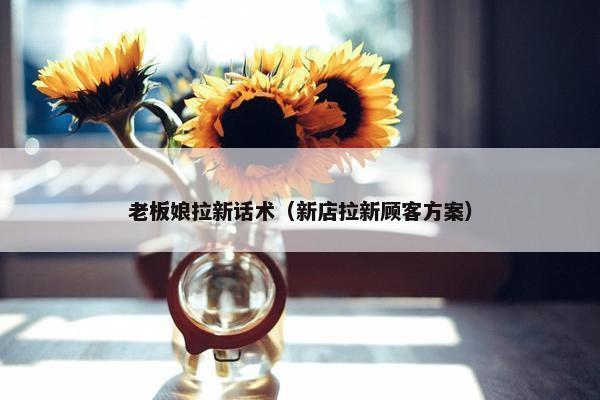 老板娘拉新话术（新店拉新顾客方案）