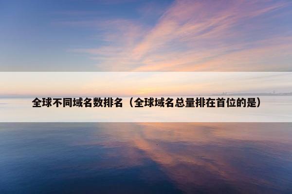 全球不同域名数排名（全球域名总量排在首位的是）