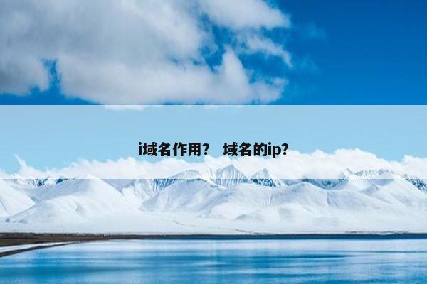 i域名作用？ 域名的ip？
