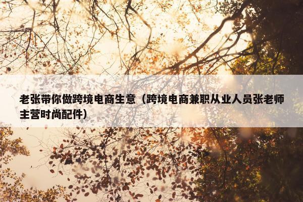 老张带你做跨境电商生意（跨境电商兼职从业人员张老师主营时尚配件）