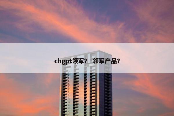 chgpt领军？ 领军产品？