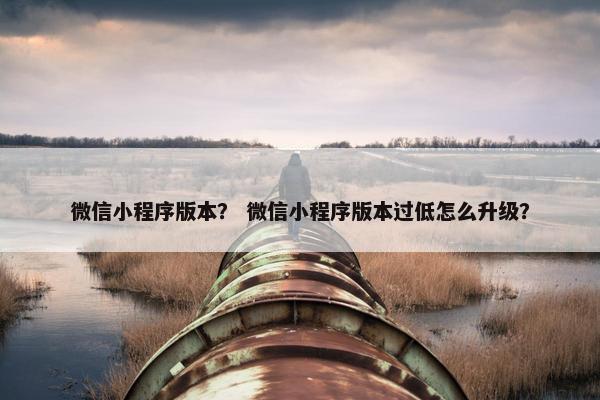 微信小程序版本？ 微信小程序版本过低怎么升级？