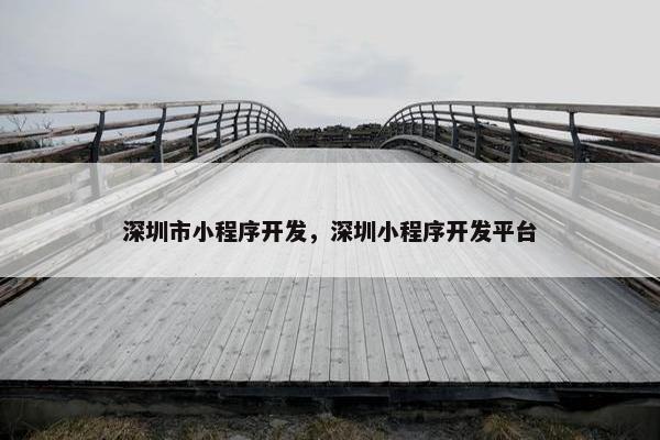 深圳市小程序开发，深圳小程序开发平台