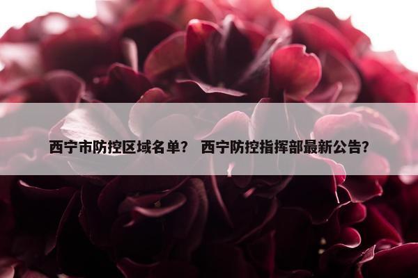 西宁市防控区域名单？ 西宁防控指挥部最新公告？