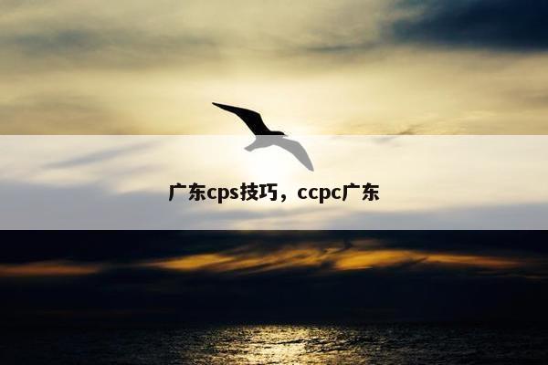 广东cps技巧，ccpc广东