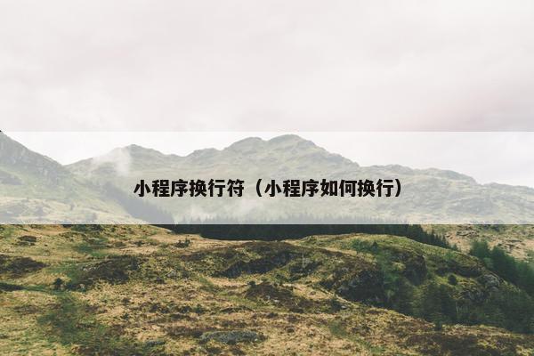 小程序换行符（小程序如何换行）
