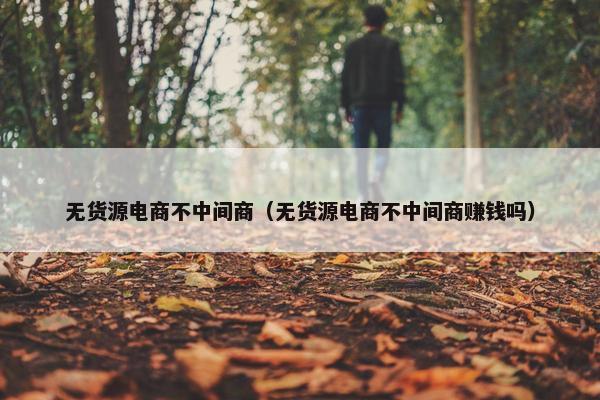 无货源电商不中间商（无货源电商不中间商赚钱吗）
