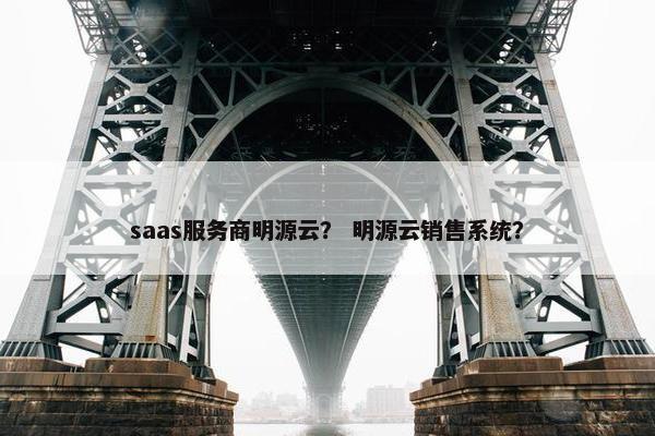 saas服务商明源云？ 明源云销售系统？