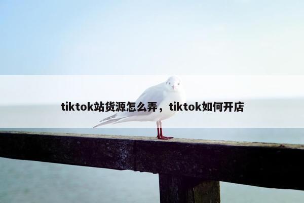 tiktok站货源怎么弄，tiktok如何开店
