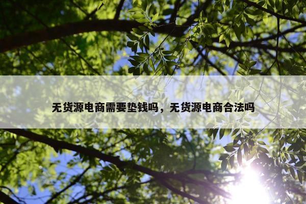 无货源电商需要垫钱吗，无货源电商合法吗