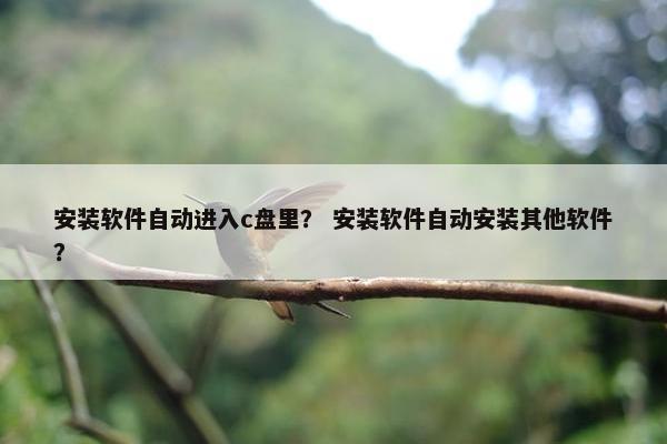 安装软件自动进入c盘里？ 安装软件自动安装其他软件？