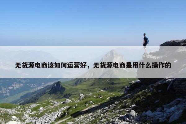 无货源电商该如何运营好，无货源电商是用什么操作的