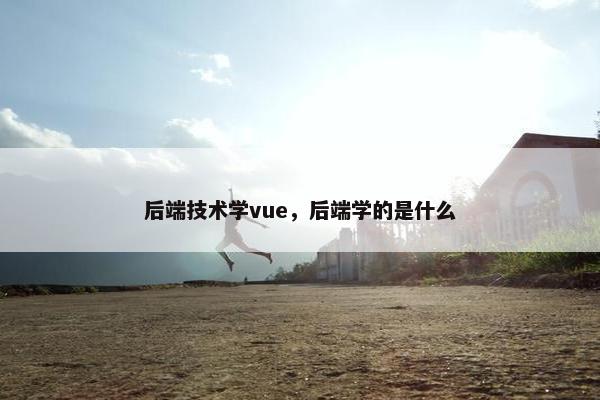 后端技术学vue，后端学的是什么