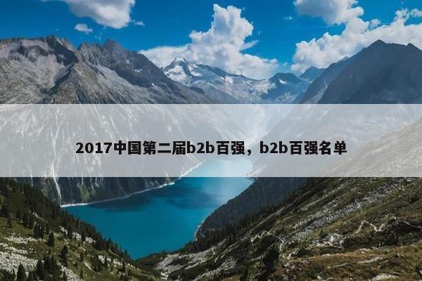 2017中国第二届b2b百强，b2b百强名单