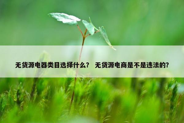 无货源电器类目选择什么？ 无货源电商是不是违法的？