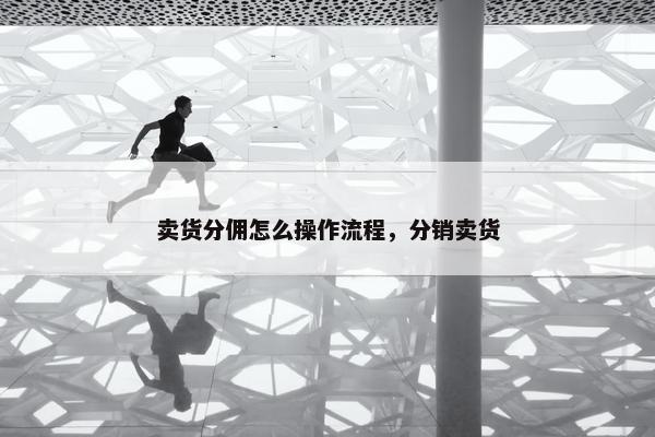 卖货分佣怎么操作流程，分销卖货