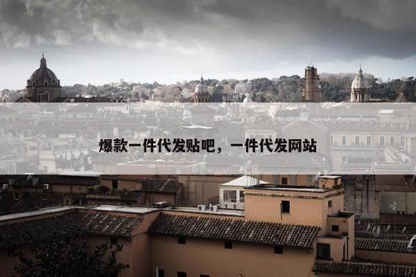 爆款一件代发贴吧，一件代发网站