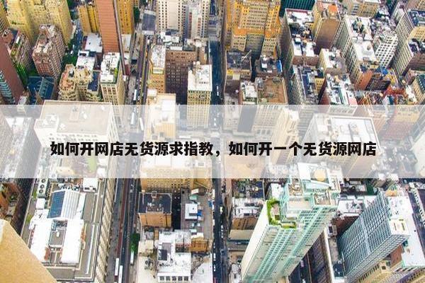 如何开网店无货源求指教，如何开一个无货源网店