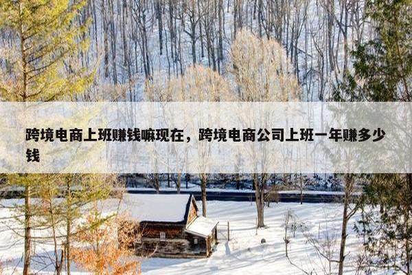跨境电商上班赚钱嘛现在，跨境电商公司上班一年赚多少钱
