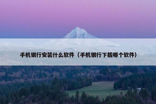 手机银行安装什么软件（手机银行下载哪个软件）