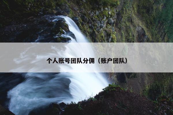 个人账号团队分佣（账户团队）