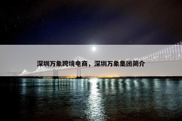 深圳万象跨境电商，深圳万象集团简介