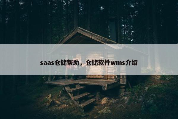 saas仓储帮助，仓储软件wms介绍