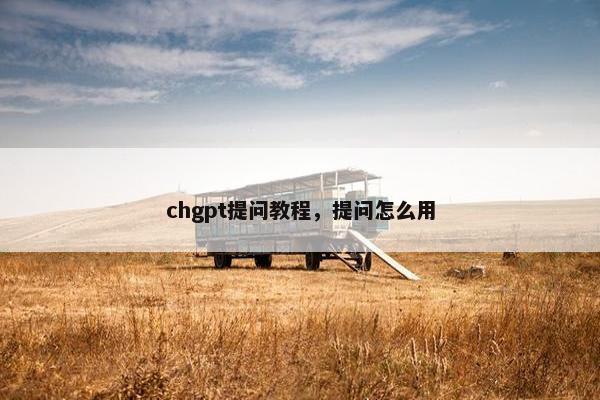 chgpt提问教程，提问怎么用