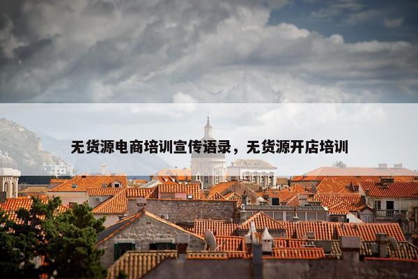 无货源电商培训宣传语录，无货源开店培训