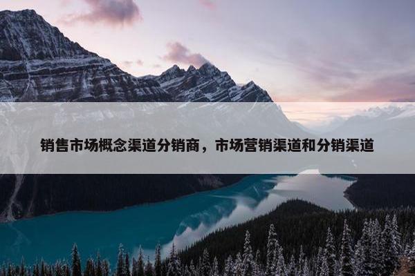 销售市场概念渠道分销商，市场营销渠道和分销渠道