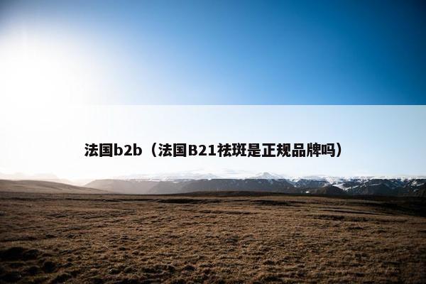 法国b2b（法国B21祛斑是正规品牌吗）