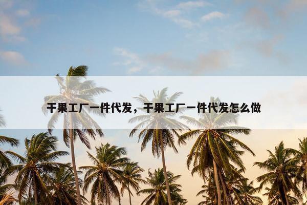 干果工厂一件代发，干果工厂一件代发怎么做