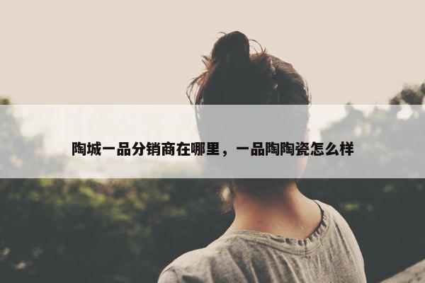 陶城一品分销商在哪里，一品陶陶瓷怎么样