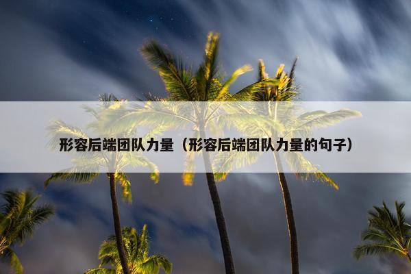形容后端团队力量（形容后端团队力量的句子）
