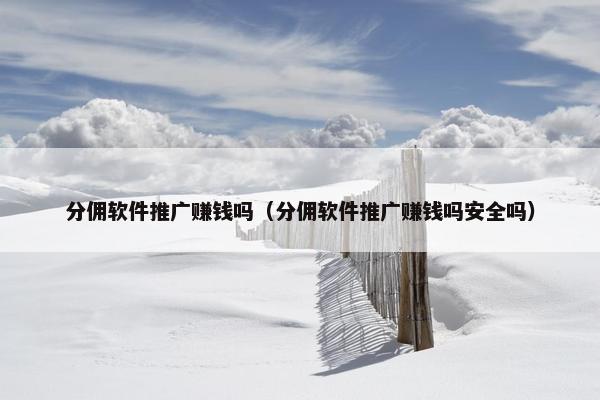 分佣软件推广赚钱吗（分佣软件推广赚钱吗安全吗）