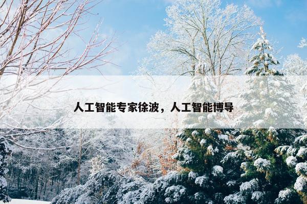 人工智能专家徐波，人工智能博导
