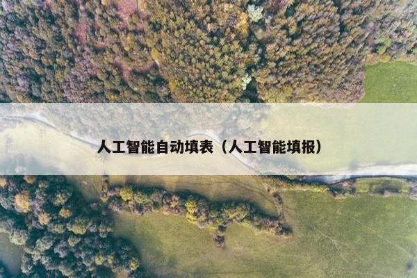 人工智能自动填表（人工智能填报）